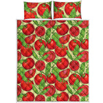 Hand Drawn Tomato Pattern Print Quilt Bed Set
