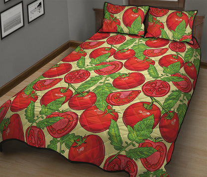 Hand Drawn Tomato Pattern Print Quilt Bed Set