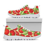 Hand Drawn Tomato Pattern Print White Sneakers