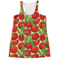 Hand Drawn Tomato Pattern Print Women's Racerback Tank Top