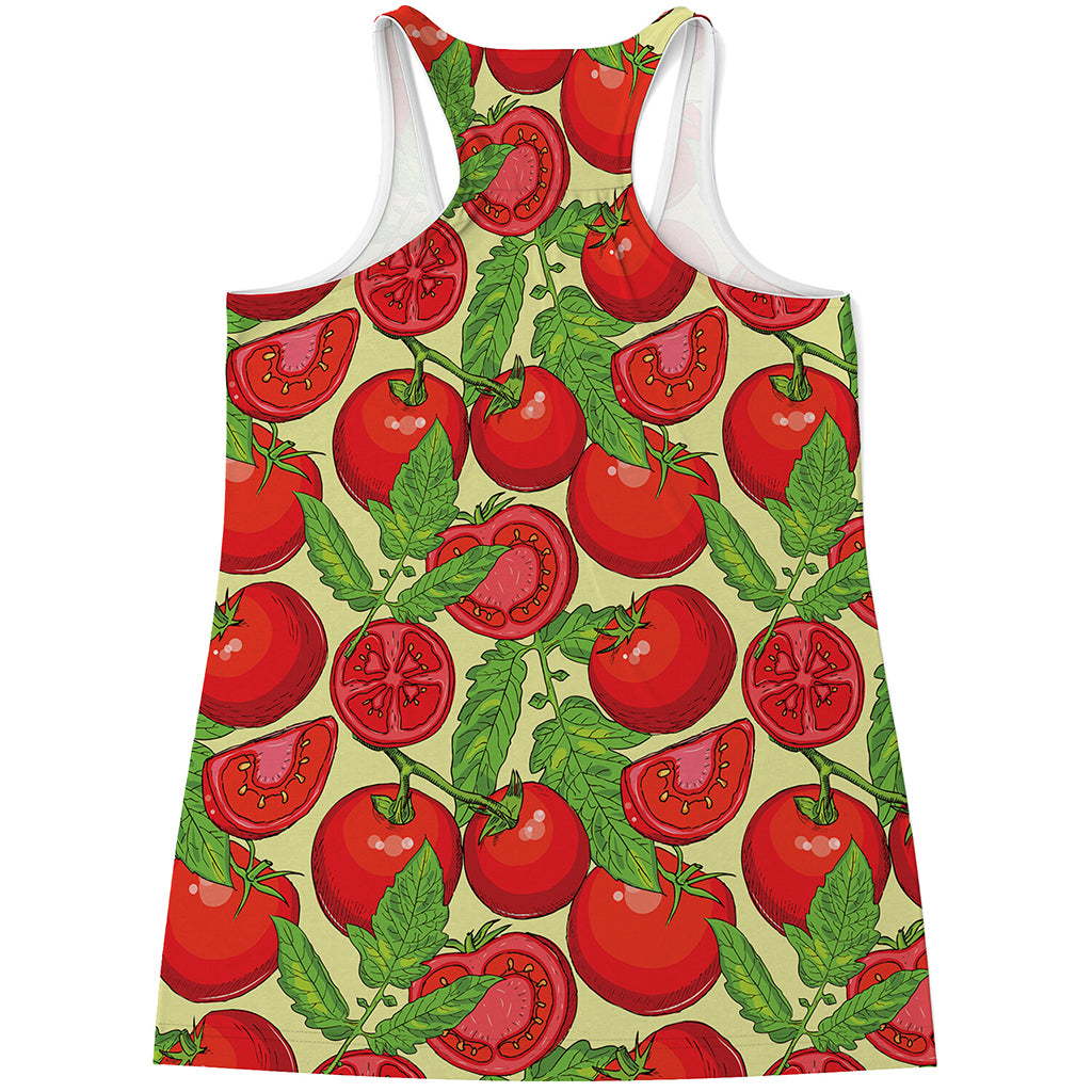 Hand Drawn Tomato Pattern Print Women's Racerback Tank Top