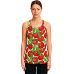 Hand Drawn Tomato Pattern Print Women's Racerback Tank Top