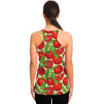 Hand Drawn Tomato Pattern Print Women's Racerback Tank Top