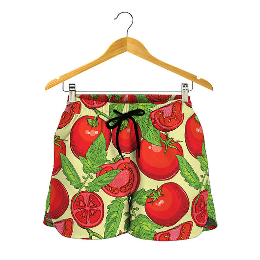 Hand Drawn Tomato Pattern Print Women's Shorts
