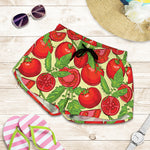 Hand Drawn Tomato Pattern Print Women's Shorts
