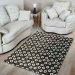 Hand Drawn Vinyl Record Pattern Print Area Rug