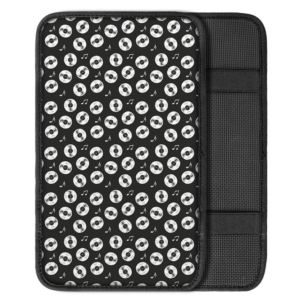 Hand Drawn Vinyl Record Pattern Print Car Center Console Cover