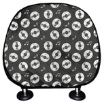 Hand Drawn Vinyl Record Pattern Print Car Headrest Covers