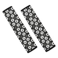 Hand Drawn Vinyl Record Pattern Print Car Seat Belt Covers