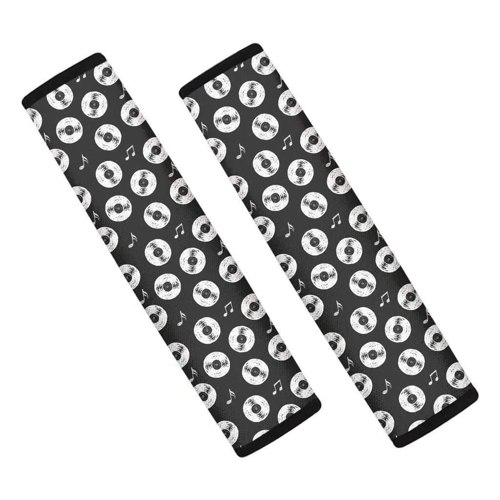Hand Drawn Vinyl Record Pattern Print Car Seat Belt Covers