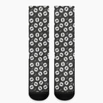 Hand Drawn Vinyl Record Pattern Print Crew Socks