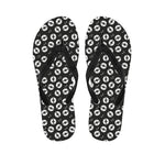 Hand Drawn Vinyl Record Pattern Print Flip Flops