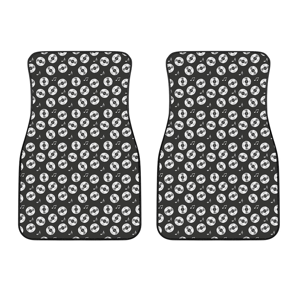 Hand Drawn Vinyl Record Pattern Print Front Car Floor Mats