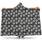 Hand Drawn Vinyl Record Pattern Print Hooded Blanket