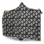 Hand Drawn Vinyl Record Pattern Print Hooded Blanket