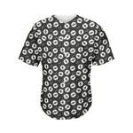 Hand Drawn Vinyl Record Pattern Print Men's Baseball Jersey