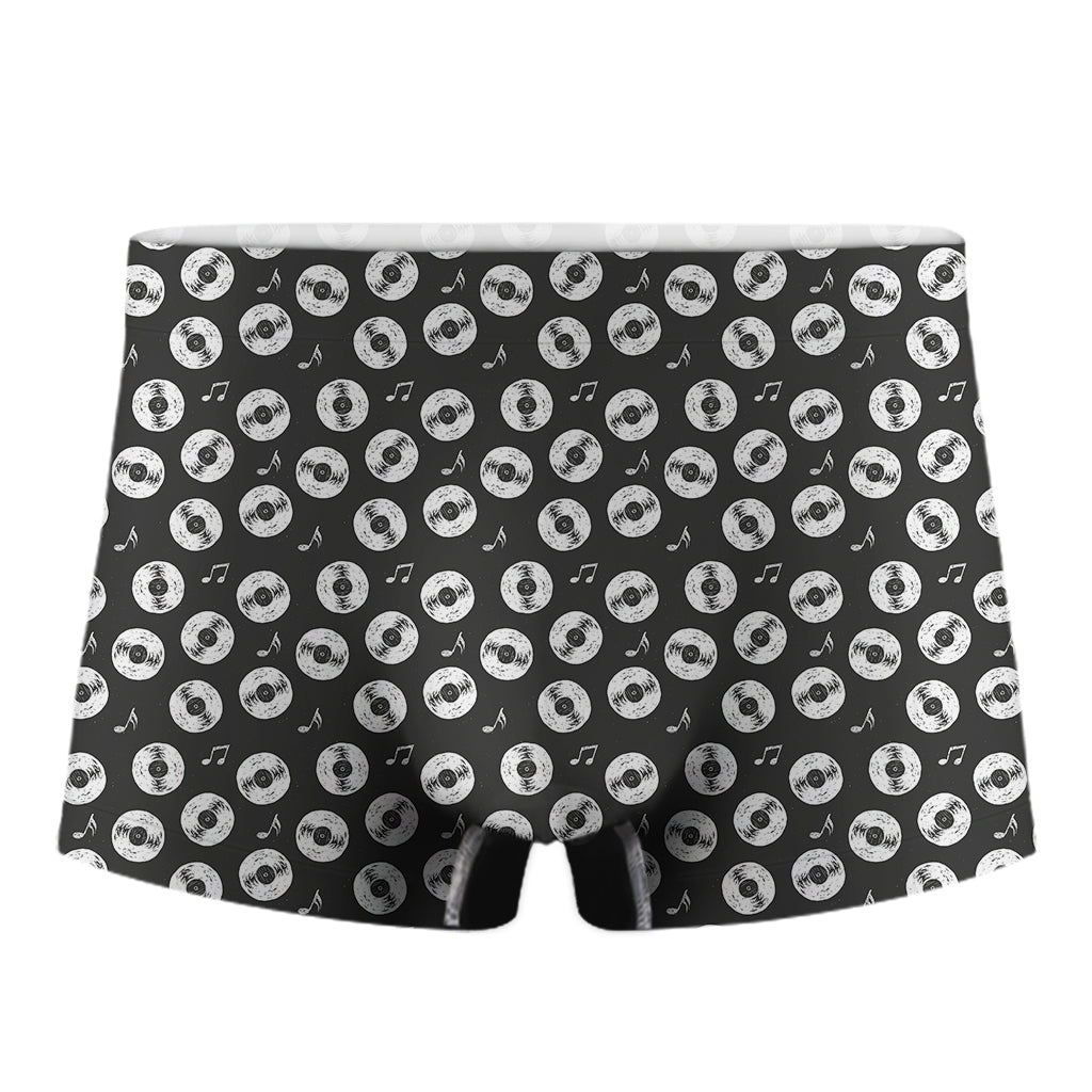 Hand Drawn Vinyl Record Pattern Print Men's Boxer Briefs