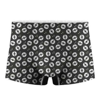 Hand Drawn Vinyl Record Pattern Print Men's Boxer Briefs