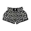 Hand Drawn Vinyl Record Pattern Print Muay Thai Boxing Shorts