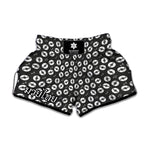 Hand Drawn Vinyl Record Pattern Print Muay Thai Boxing Shorts