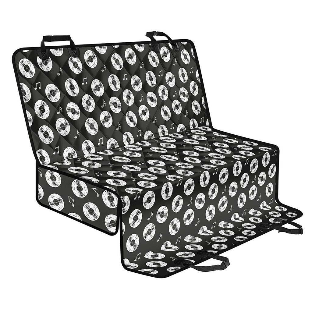 Hand Drawn Vinyl Record Pattern Print Pet Car Back Seat Cover