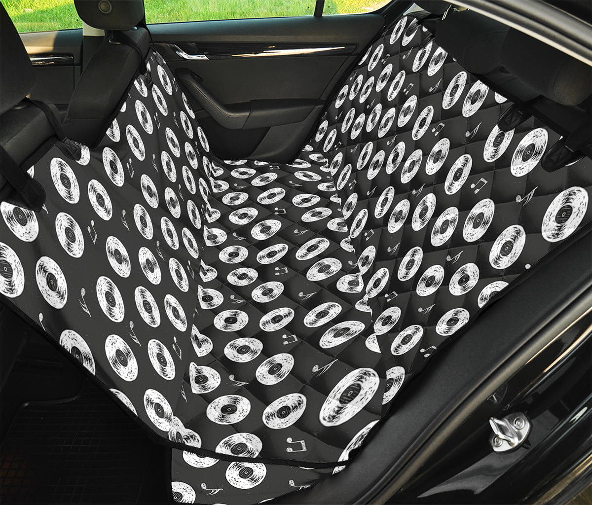 Hand Drawn Vinyl Record Pattern Print Pet Car Back Seat Cover