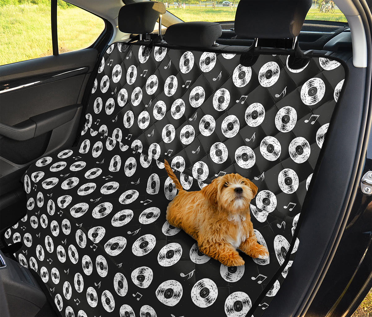 Hand Drawn Vinyl Record Pattern Print Pet Car Back Seat Cover