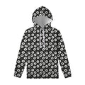 Hand Drawn Vinyl Record Pattern Print Pullover Hoodie