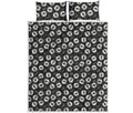 Hand Drawn Vinyl Record Pattern Print Quilt Bed Set