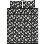 Hand Drawn Vinyl Record Pattern Print Quilt Bed Set