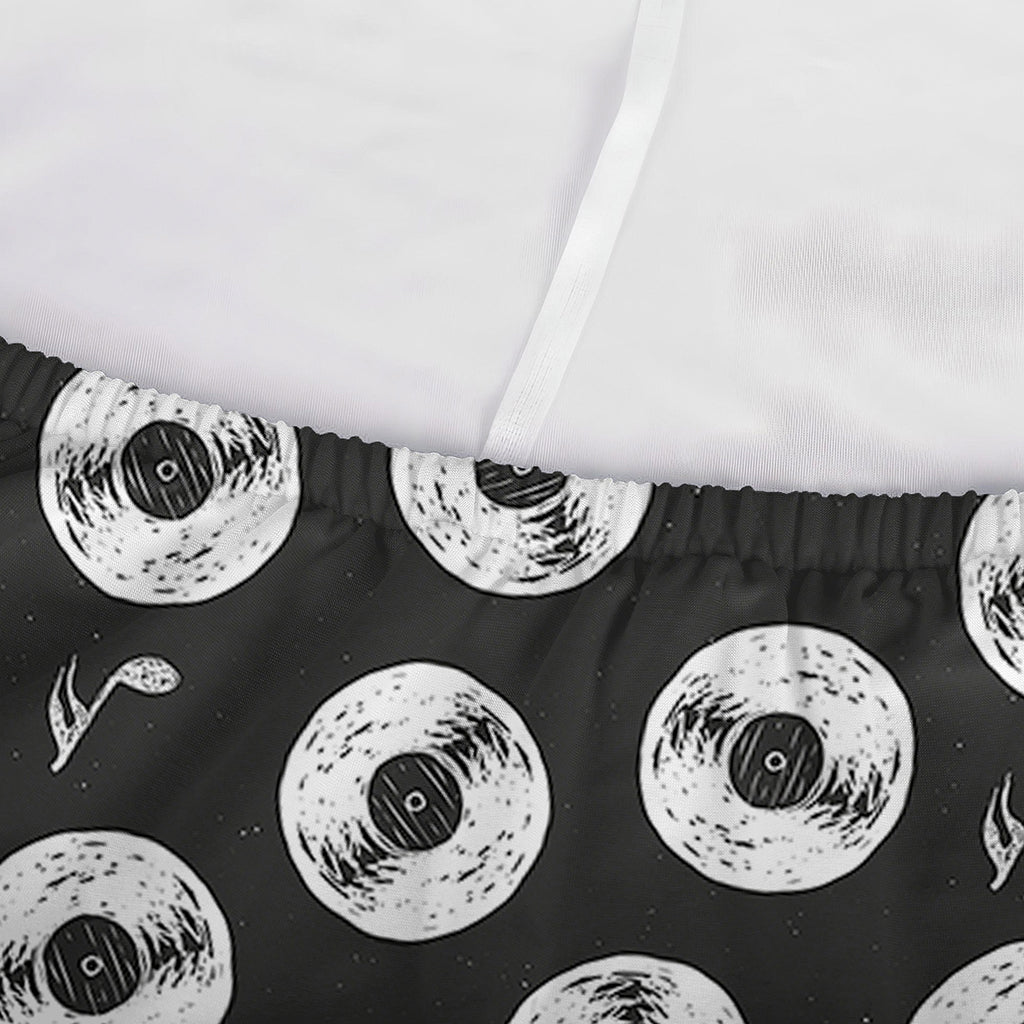 Hand Drawn Vinyl Record Pattern Print Sofa Cover
