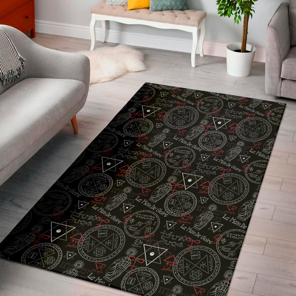 Hand Of Glory Black Magic Witch Print Area Rug