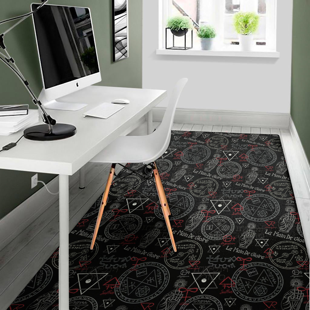 Hand Of Glory Black Magic Witch Print Area Rug