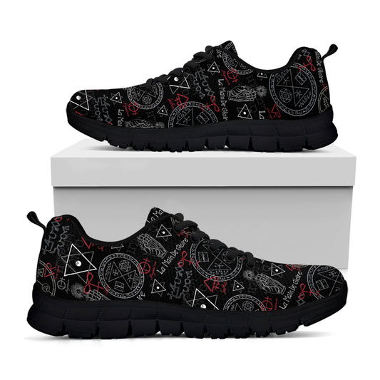 Hand Of Glory Black Magic Witch Print Black Sneakers