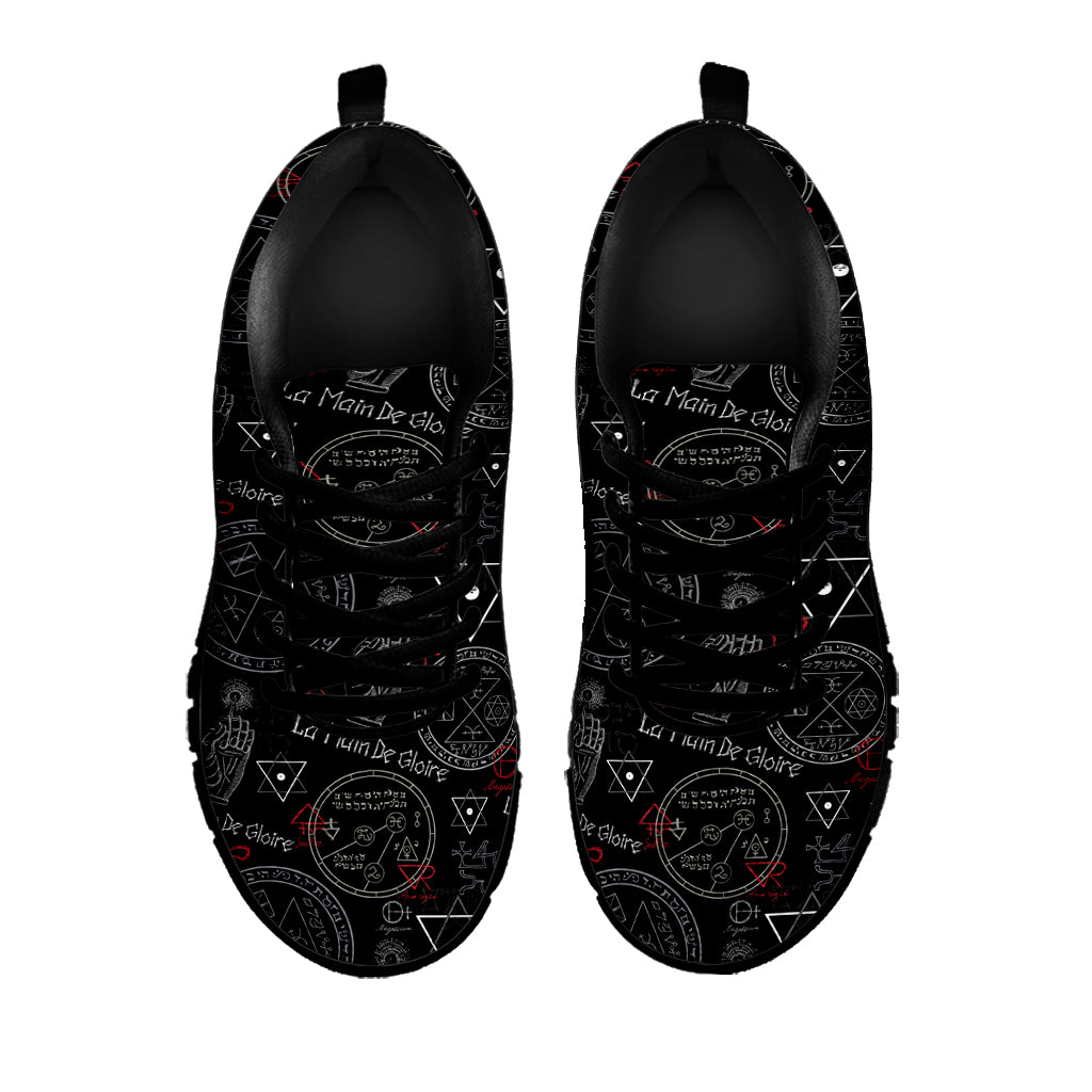 Hand Of Glory Black Magic Witch Print Black Sneakers