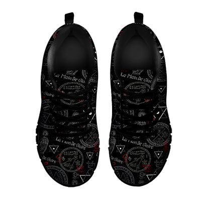 Hand Of Glory Black Magic Witch Print Black Sneakers