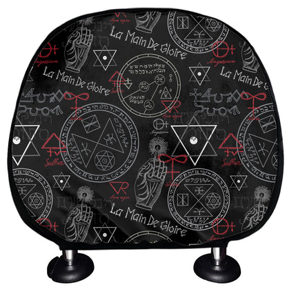 Hand Of Glory Black Magic Witch Print Car Headrest Covers