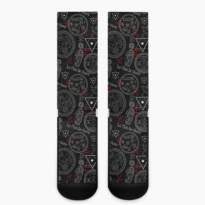 Hand Of Glory Black Magic Witch Print Crew Socks
