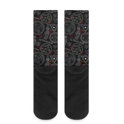 Hand Of Glory Black Magic Witch Print Crew Socks