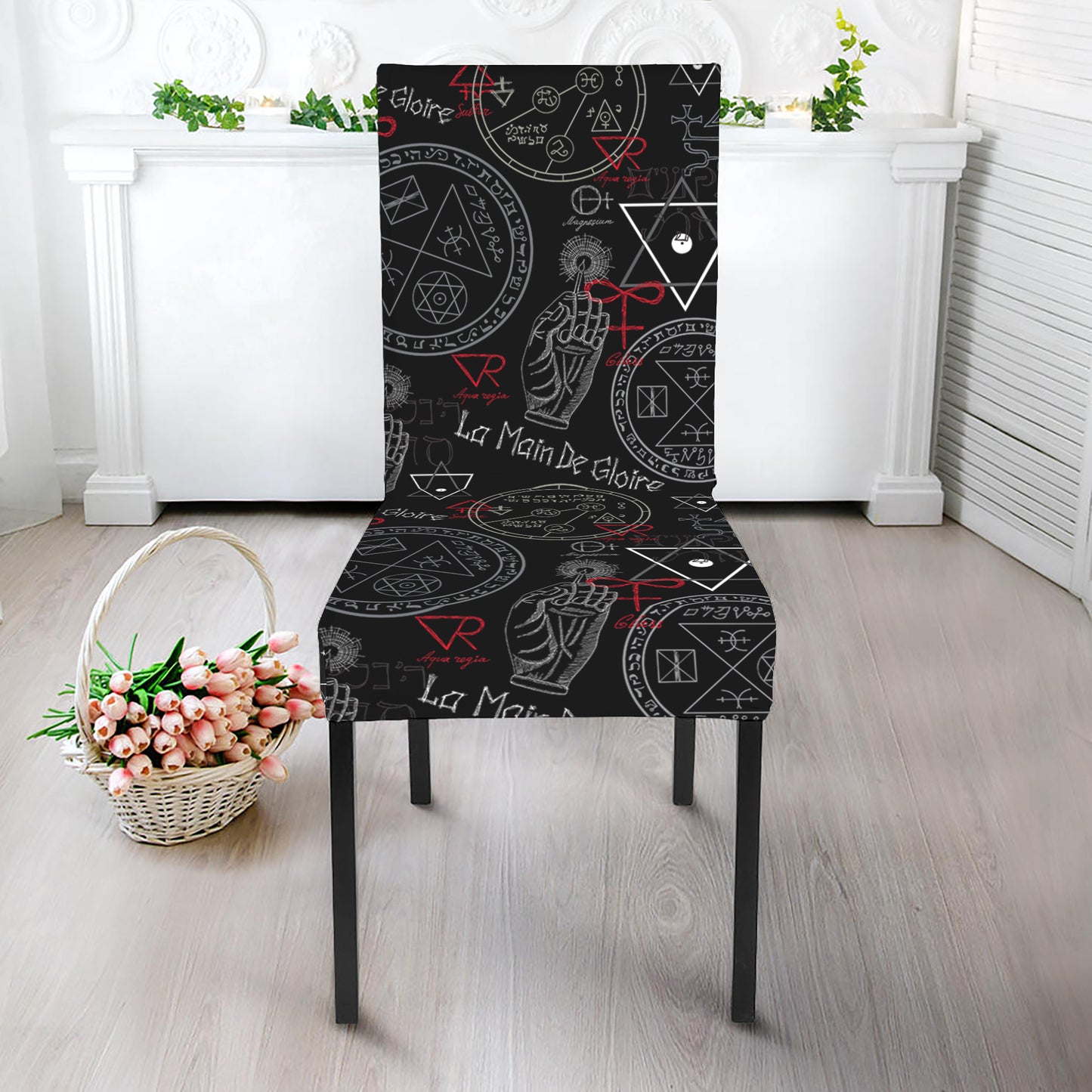Hand Of Glory Black Magic Witch Print Dining Chair Slipcover