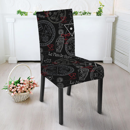 Hand Of Glory Black Magic Witch Print Dining Chair Slipcover