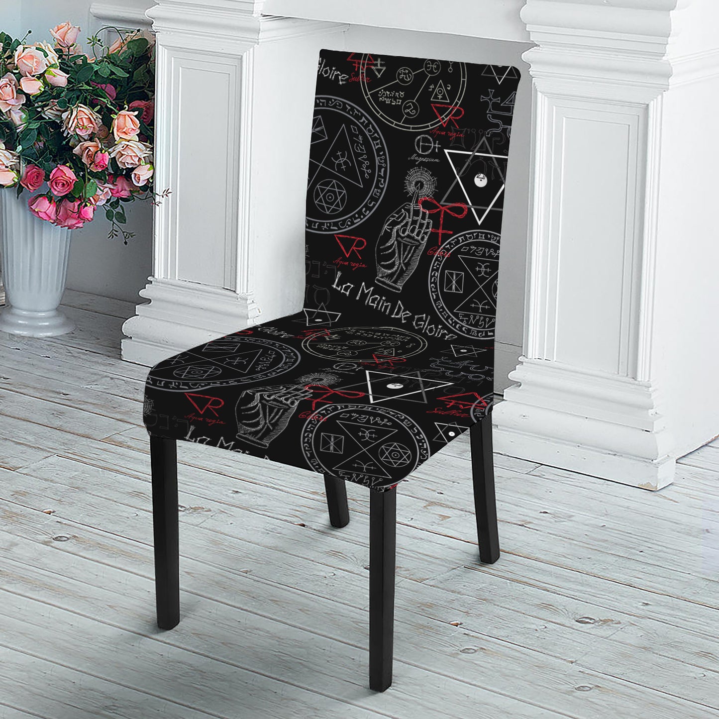 Hand Of Glory Black Magic Witch Print Dining Chair Slipcover