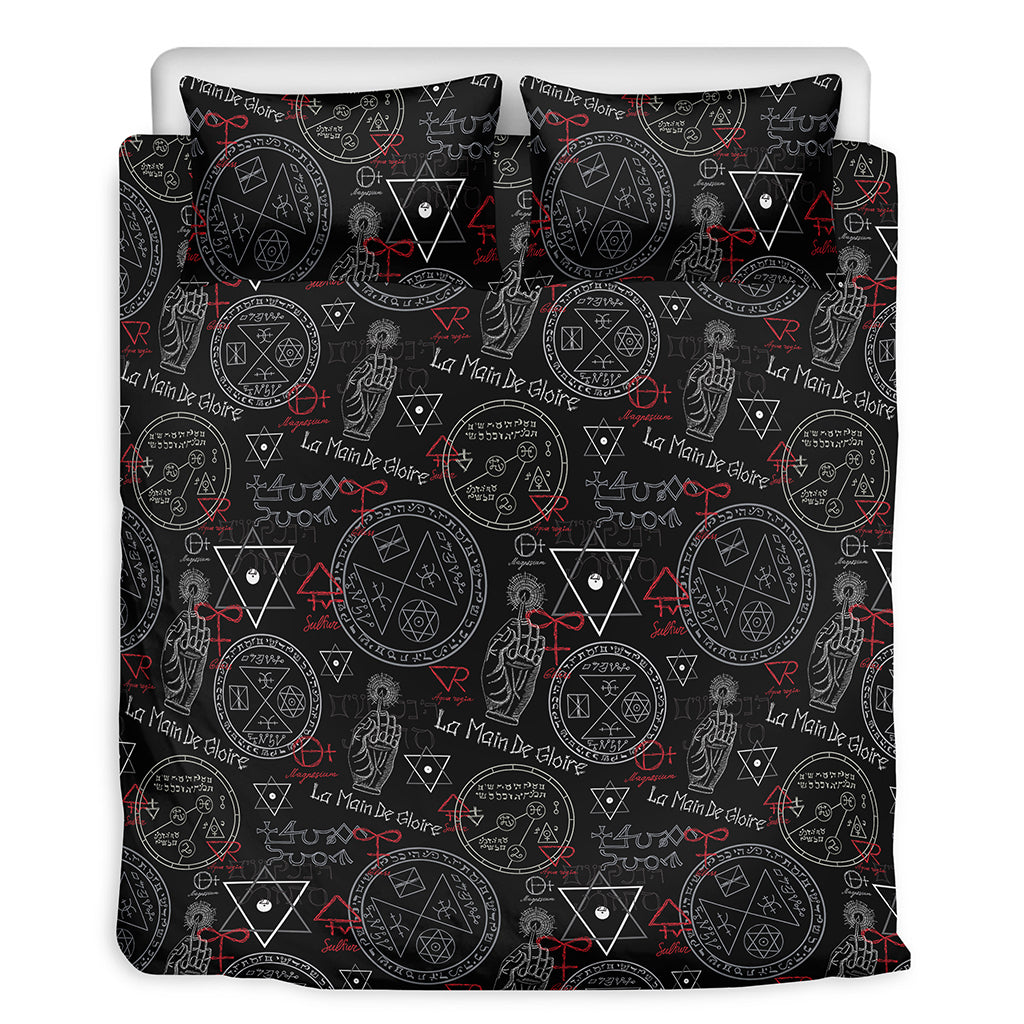 Hand Of Glory Black Magic Witch Print Duvet Cover Bedding Set