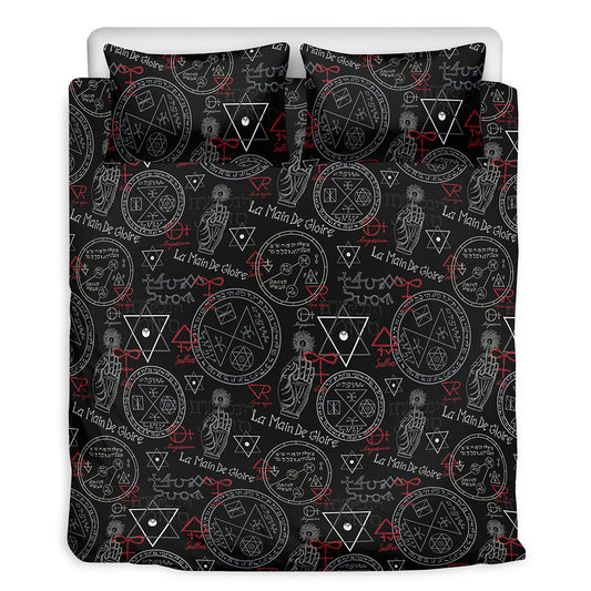 Hand Of Glory Black Magic Witch Print Duvet Cover Bedding Set