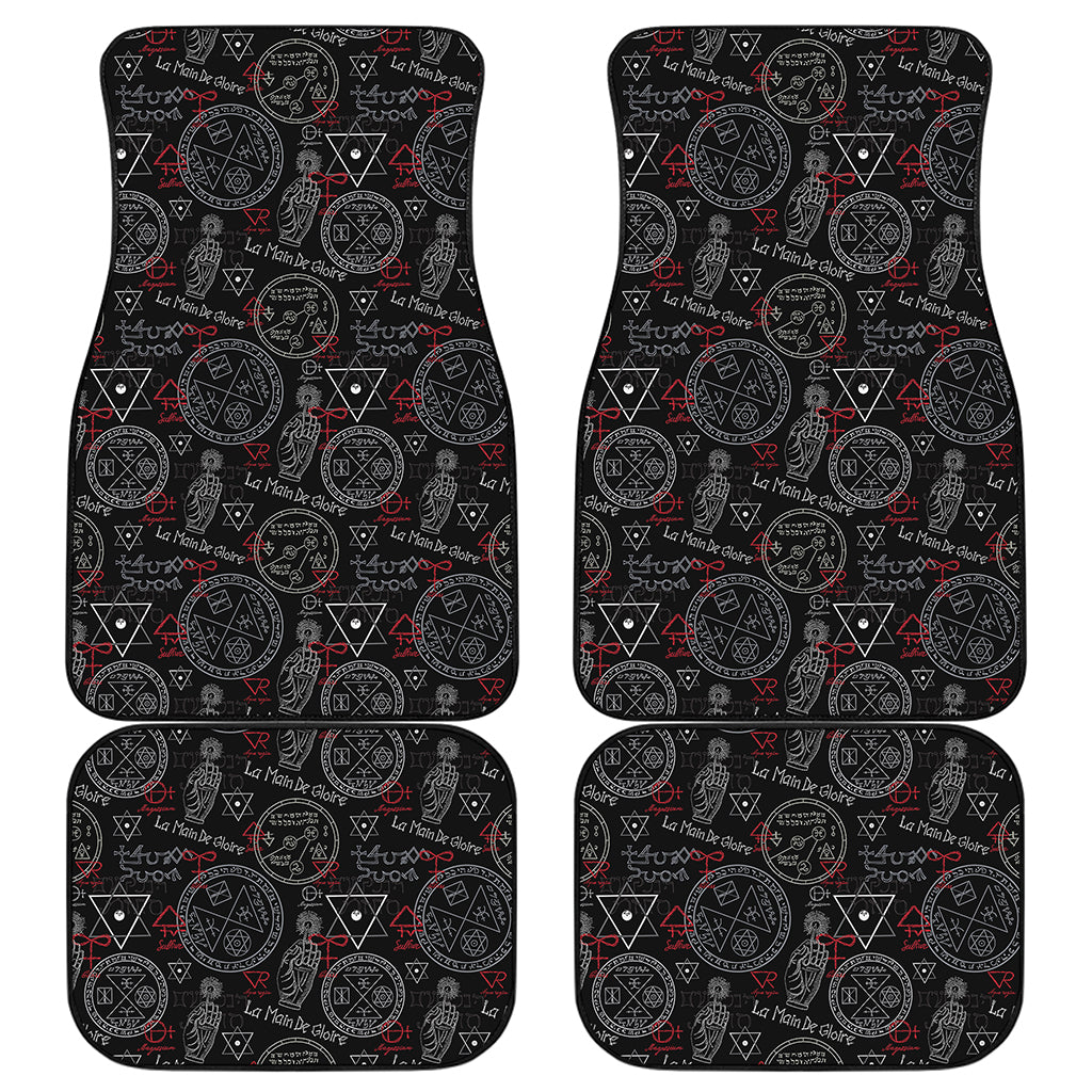 Hand Of Glory Black Magic Witch Print Front and Back Car Floor Mats
