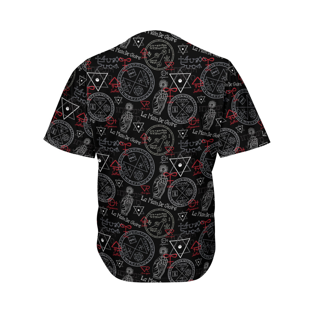 Hand Of Glory Black Magic Witch Print Men's Baseball Jersey