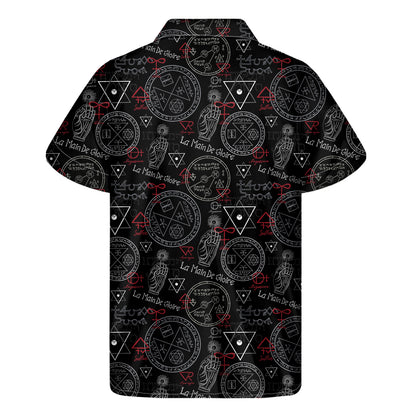 Hand Of Glory Black Magic Witch Print Men's Short Sleeve Shirt