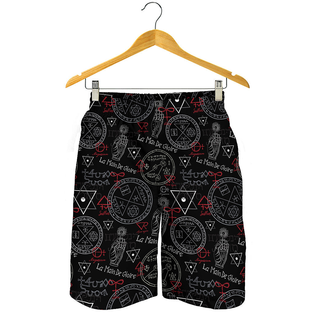 Hand Of Glory Black Magic Witch Print Men's Shorts