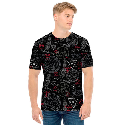 Hand Of Glory Black Magic Witch Print Men's T-Shirt