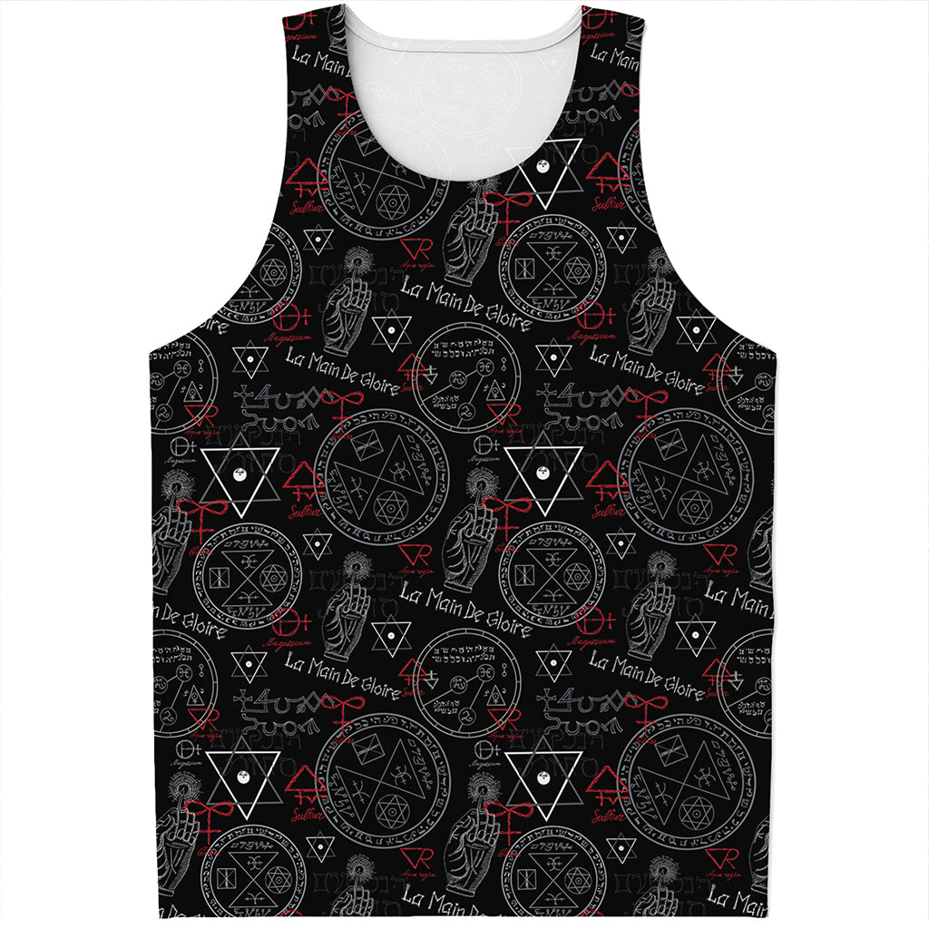 Hand Of Glory Black Magic Witch Print Men's Tank Top
